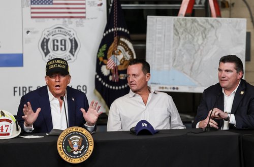 U.S. President Trump visits Pacific Palisades