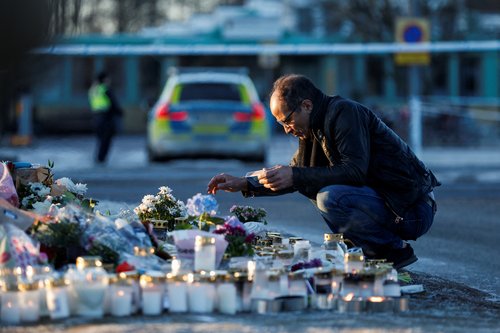 Aftermath of shooting attack at a school in Orebro