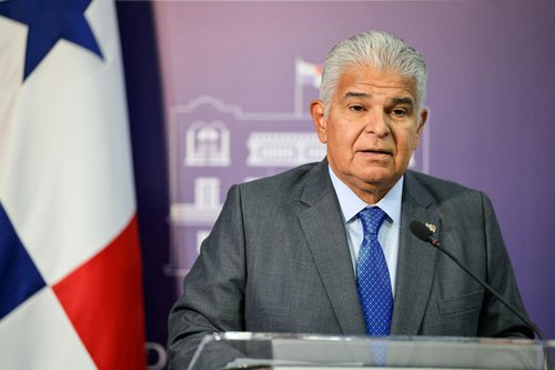 Panama's President Jose Raul Mulino holds press conference, in Panama City