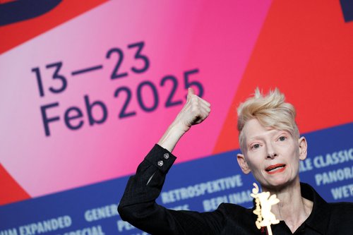 Golden Bear Lifetime Achievement honouree Tilda Swinton holds a press conference in Berlin