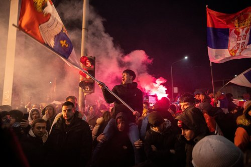 Protest over the fatal November 2024 Novi Sad railway station roof collapse, in Kragujevac