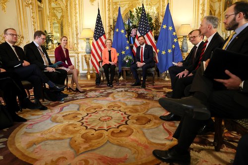 U.S. VP JD Vance attends a bilateral meeting at the U.S. Ambassador's residence, in Paris