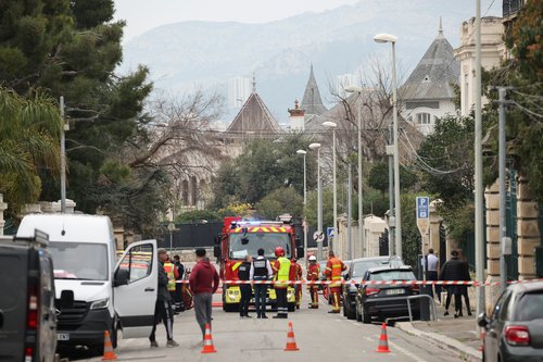 Russian consulate in Marseille after the consul general confirmed there had been an explosion