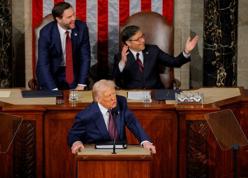 U.S. President Trump delivers a speech to a joint session of Congress