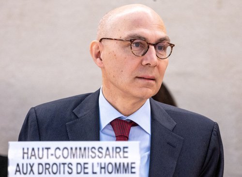 FILE PHOTO: Turk UN High Commissioner for Human Rights addresses the Human Rights Council in Geneva