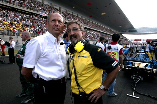 FILE PHOTO: Ron Dennis - McLaren Team Boss with Eddie Jordan - Jordan Team Boss