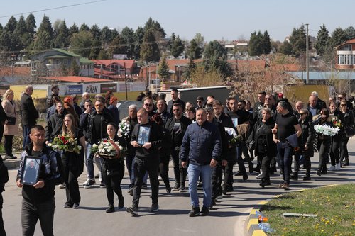Funeral for the victims of a fire at the Pulse nightclub, in Kocani