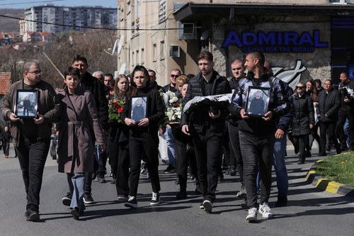 Funeral for the victims of a fire at the Pulse nightclub, in Kocani