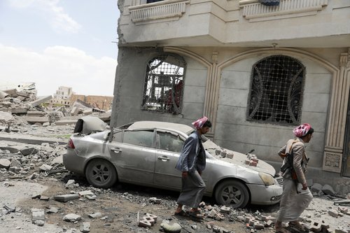 Aftermath of U.S. air strikes in Sanaa