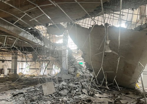 Oštećeni dio džamije nakon indijskog napada, kod pakistanskog grada Lahore