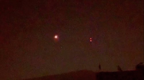 Flashes are seen in the sky over Srinagar