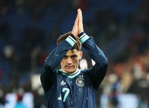 Soccer Football - International Friendly - Switzerland v Germany - St. Jakob-Park, Basel, Switzerland - March 27, 2026 Germany's Florian Wirtz applauds fans after the match REUTERS/Denis Balibouse