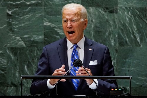 U.S. President Joe Biden addresses the 76th Session of the U.N. General Assembly in New York City