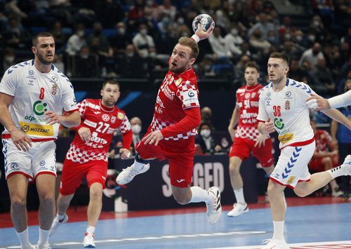 EHF 2022 Men's European Handball Championship - Group C - Croatia v Serbia
