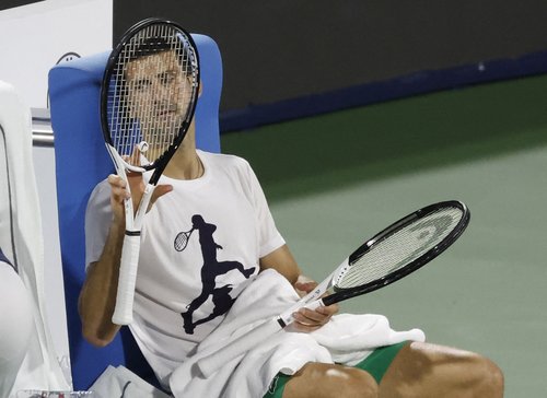 ATP 500 - Dubai Tennis Championships - Novak Djokovic During Practice