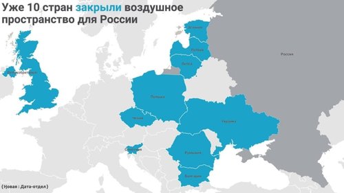 mapa zabrane letova rusiji