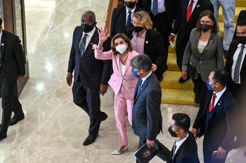 Nancy Pelosi meets Malaysia's Parliament Speaker Azhar Azizan Harun in Kuala Lumpur