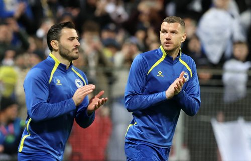Edin Džeko Sead Kolašinac 26 Bosnia and Herzegovina's Edin Dzeko REUTERS/Amel Emric