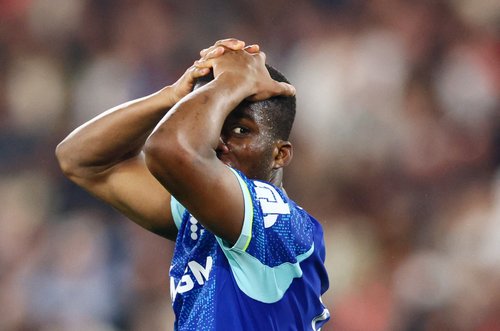 Soccer Football - Ligue 1 - AS Monaco v Olympique de Marseille - Stade Louis II, Monaco - April 5, 2026 Olympique de Marseille's Hamed Traore looks dejected after missing a chance to score REUTERS/Manon Cruz