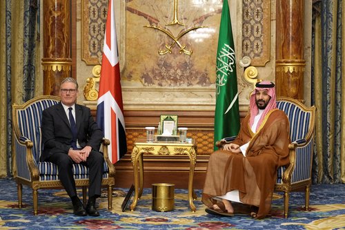 Britain's Prime Minister Keir Starmer meets Saudi Arabia's Crown