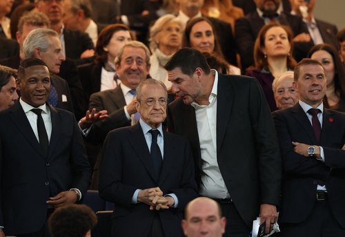 Soccer Football - LaLiga - Real Madrid v Girona - Santiago Bernabeu, Madrid, Spain - April 10, 2026 Real Madrid president Florentino Perez before the match REUTERS/Gonzalo Fuentes