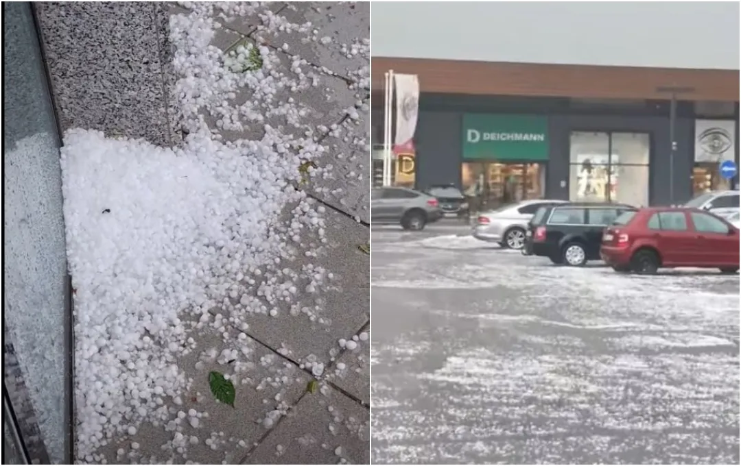 Nevrijeme u Bihaću: Led zabijelio tlo / VIDEO