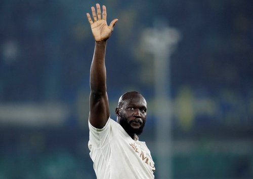 FILE PHOTO: Soccer Football - Serie A - Hellas Verona v Napoli - Stadio Marcantonio Bentegodi, Verona, Italy - February 28, 2026 Napoli's Romelu Lukaku celebrates after the match REUTERS/Matteo Ciambelli/File Photo