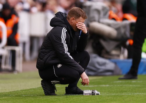 Soccer Football - Premier League - Newcastle United v AFC Bournemouth - St James' Park, Newcastle, Britain - April 18, 2026 Newcastle United manager Eddie Howe reacts Action Images via Reuters/Lee Smith EDITORIAL USE ONLY. NO USE WITH UNAUTHORIZED AUDIO,