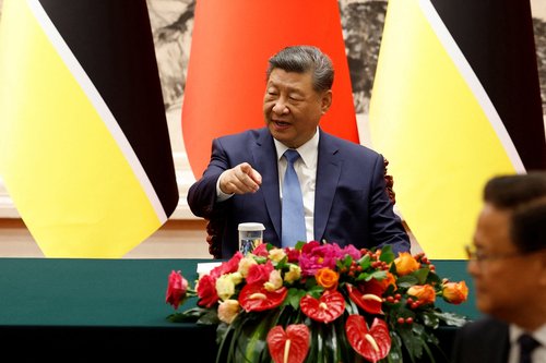 China's President Xi Jinping attends a signing ceremony with