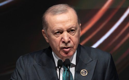 Turkish President Tayyip Erdogan speaks during the opening c