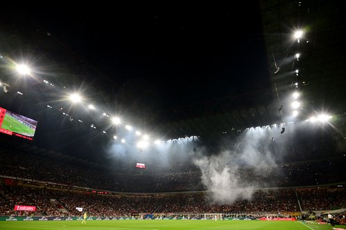 Soccer Football - Serie A - AC Milan v Juventus - San Siro, Milan, Italy - April 26, 2026 General view during the match REUTERS/Daniele Mascolo