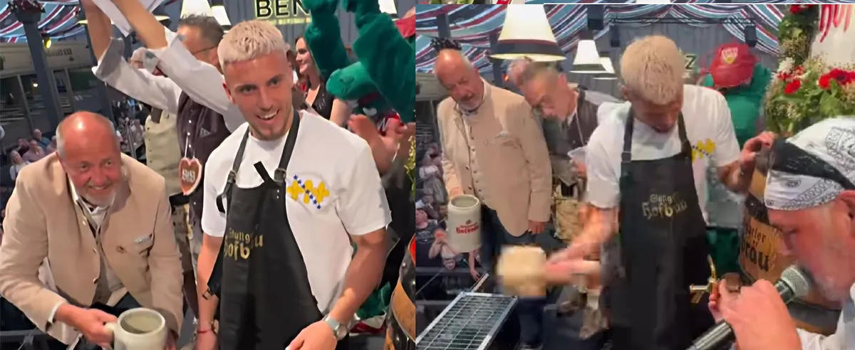 Ermedin Demirović je ispunio obećanje nakon plasmana na Mundijal, častio je navijače pivom uz ljiljane (VIDEO)