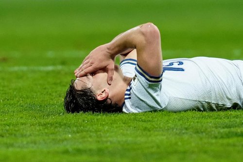 Soccer Football - FIFA World Cup - UEFA Qualifiers - Finals - Bosnia and Herzegovina v Italy - Bilino Polje Stadium, Zenica, Bosnia and Herzegovina - March 31, 2026 Italy's Pio Esposito reacts after missing a chance to score REUTERS/Matteo Ciambelli T