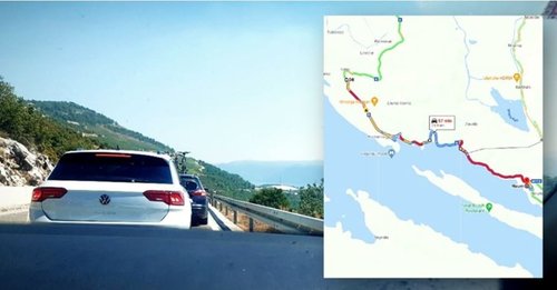 Kolona kod Pelješkog mosta