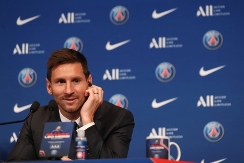 Lionel Messi Press Conference after signing for Paris St Germain