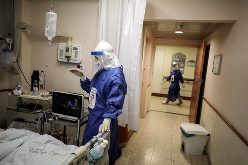 FILE PHOTO: COVID-19 wards in Beilinson hospital in Petah Tikva, Israel