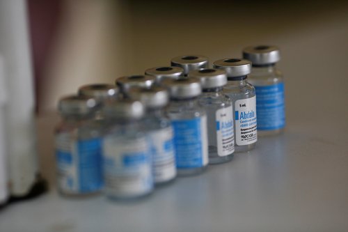 FILE PHOTO: Doses of Cuba's Abdala coronavirus disease (COVID-19) vaccine are seen at a vaccination center in Caracas