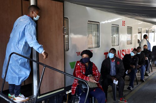 FILE PHOTO: FILE PHOTO: South Africa's vaccine train aims to boost inoculation numbers in remote areas
