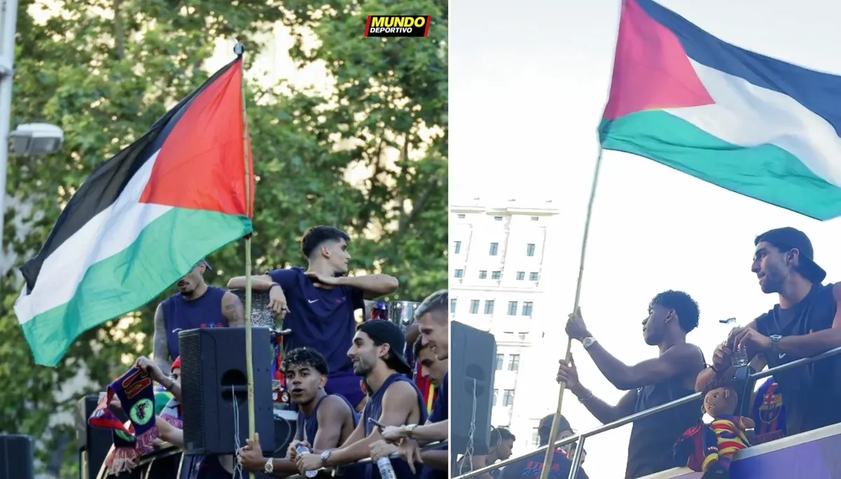 Zastava Palestine vijorila se na autobusu fudbalera Barcelone (VIDEO)