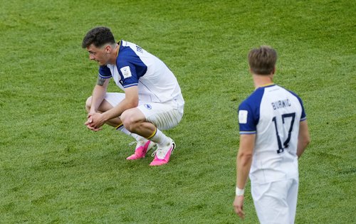 Soccer Football - FIFA World Cup 2026 - Group B - Canada v Bosnia and Herzegovina - Toronto Stadium, Toronto, Canada - June 12, 2026 Bosnia and Herzegovina's Benjamin Tahirovic reacts after the match IMAGN IMAGES via Reuters/Kevin Sousa