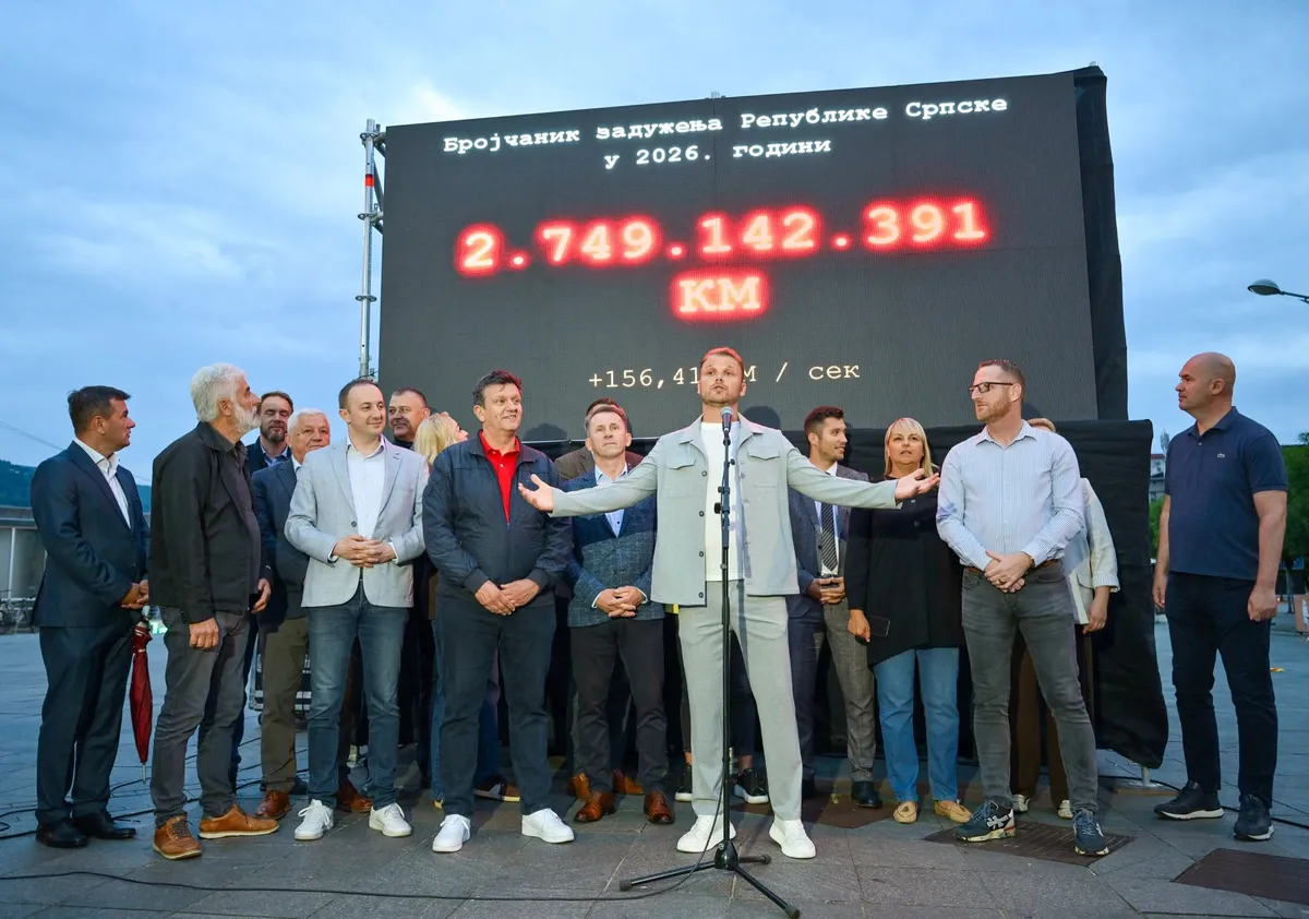 Opozicija u Banjaluci postavila "brojač duga" RS: Ovo je surova realnost, cifra raste 156 KM svake sekunde