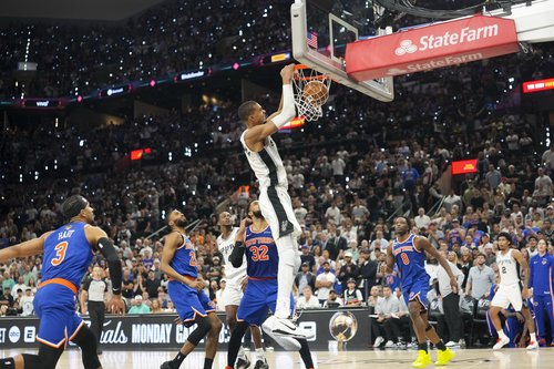 Jun 5, 2026; San Antonio, Texas, USA; San Antonio Spurs forward Victor WembanyamaMandatory Credit: Scott Wachter-Imagn Images