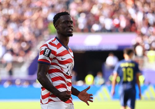 Soccer Football - FIFA World Cup 2026 - Round of 32 - United States v Bosnia and Herzegovina - San Francisco Bay Area Stadium, Santa Clara, California, U.S. - July 1, 2026 Folarin Balogun of the U.S. celebrates scoring their first goal REUTERS/Phil Noble