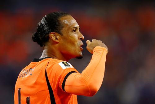Soccer Football - FIFA World Cup 2026 - Group F - Netherlands v Japan - Dallas Stadium, Arlington, Texas, U.S. - June 14, 2026 Netherlands' Virgil van Dijk celebrates scoring their first goal REUTERS/Issei Kato