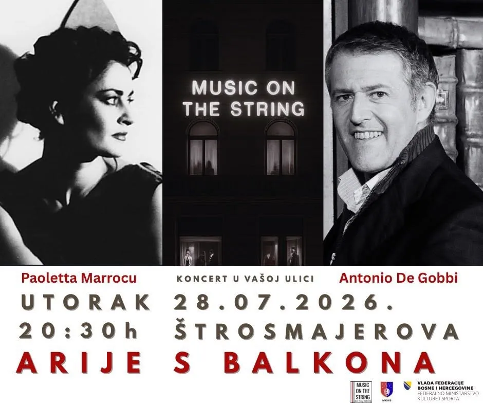 "Arije s balkona": Štrosmajerova ulica u utorak postaje koncertna scena pod otvorenim nebom