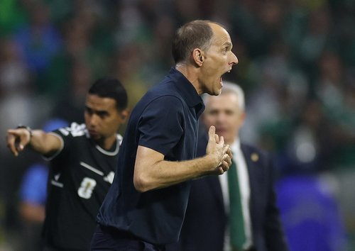 Soccer Football - FIFA World Cup 2026 - Round of 16 - Mexico v England - Estadio Azteca, Mexico City, Mexico - July 5, 2026 England manager Thomas Tuchel reacts REUTERS/Paul Childs