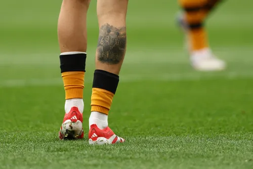 Soccer Football - Premier League - Hull City v Manchester United - MKM Stadium, Hull, Britain - August 22, 2026 A close up of the tattoos on the leg of Hull City's Oli McBurnie Action Images via Reuters/Lee Smith EDITORIAL USE ONLY. NO USE WITH UNAUTHORIZ