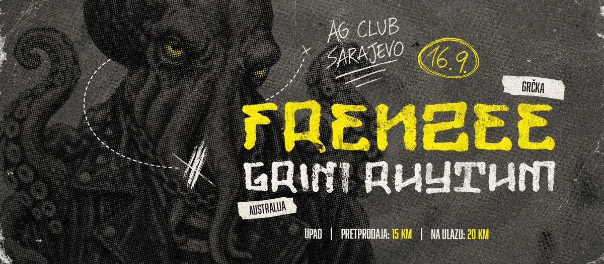 U BiH prvi put stižu grčka eksplozija Frenzee i australska heavy mašina Grim Rhythm