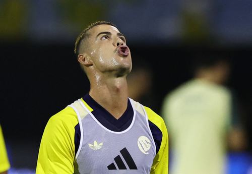 Soccer Football - Saudi Pro League - Al Khaleej v Al Nassr - Prince Mohammed bin Fahd Stadium, Dammam, Saudi Arabia - September 12, 2026 Al Nassr's Cristiano Ronaldo during the warm up before the match REUTERS/Hamad I Mohammed