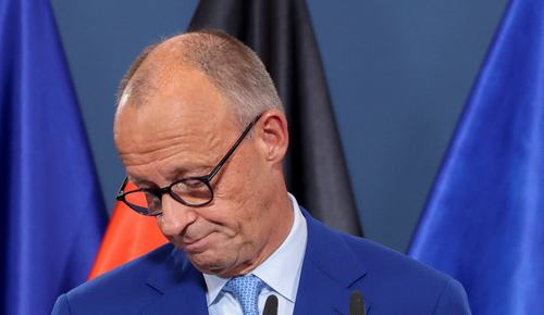 German Chancellor Friedrich Merz gives a statement after first exit polls of the Berlin and Mecklenburg Western Pomerania state elections, at the CDU headquarters in Berlin, Germany, September 20, 2026. REUTERS/Christian Mang